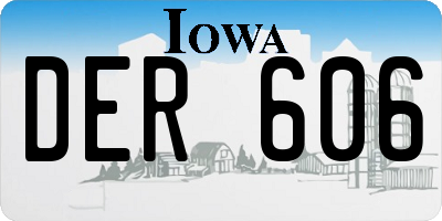 IA license plate DER606