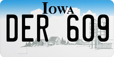 IA license plate DER609