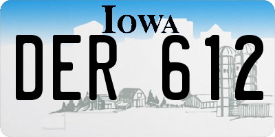 IA license plate DER612