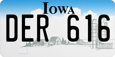 IA license plate DER616