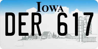 IA license plate DER617