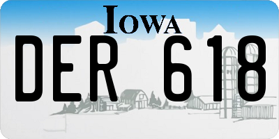 IA license plate DER618