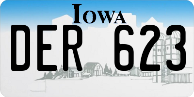 IA license plate DER623