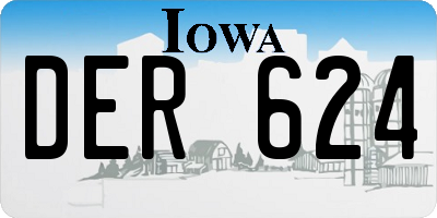 IA license plate DER624