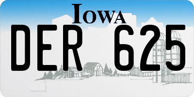 IA license plate DER625