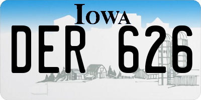 IA license plate DER626