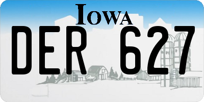 IA license plate DER627