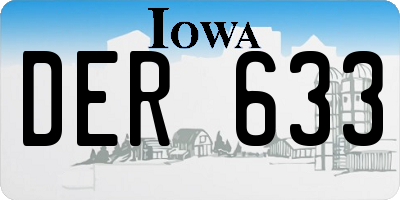 IA license plate DER633