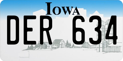 IA license plate DER634