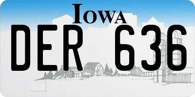 IA license plate DER636