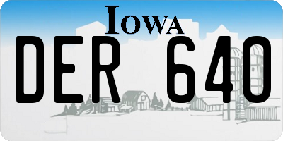 IA license plate DER640