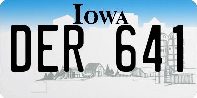 IA license plate DER641