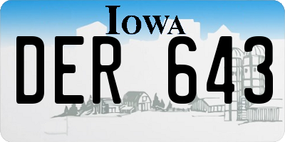 IA license plate DER643