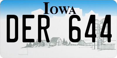 IA license plate DER644