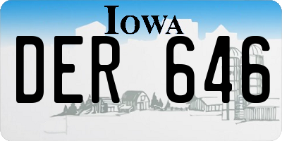 IA license plate DER646
