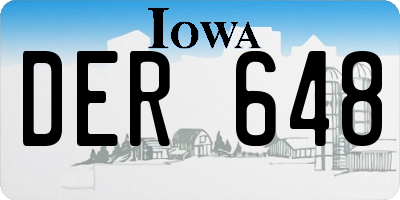 IA license plate DER648