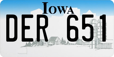 IA license plate DER651