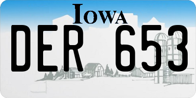 IA license plate DER653