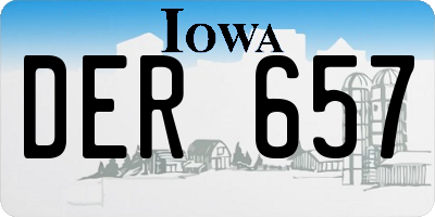 IA license plate DER657