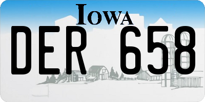 IA license plate DER658