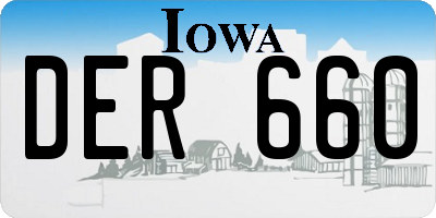 IA license plate DER660