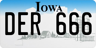 IA license plate DER666