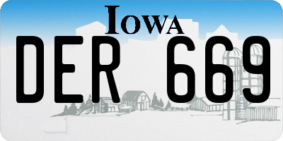 IA license plate DER669