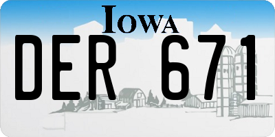 IA license plate DER671