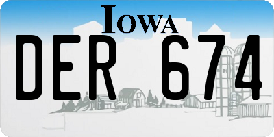 IA license plate DER674