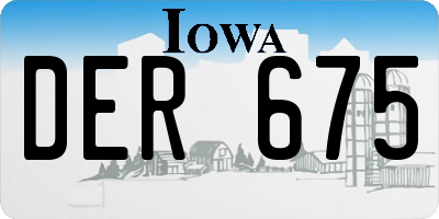 IA license plate DER675