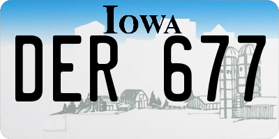 IA license plate DER677