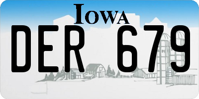 IA license plate DER679