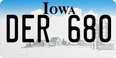IA license plate DER680