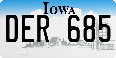 IA license plate DER685