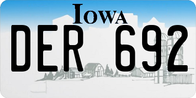 IA license plate DER692