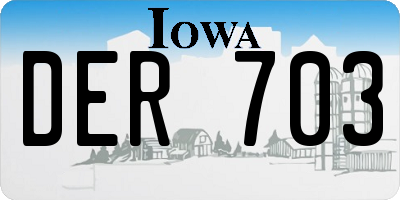 IA license plate DER703