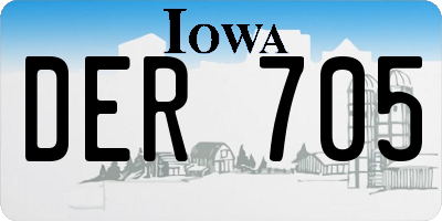 IA license plate DER705