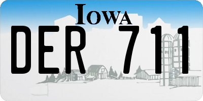 IA license plate DER711