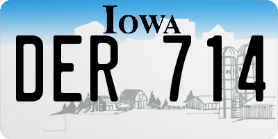 IA license plate DER714