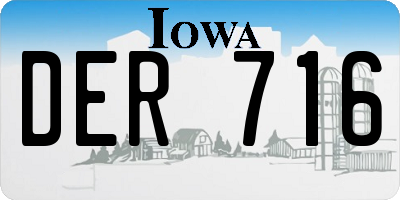 IA license plate DER716