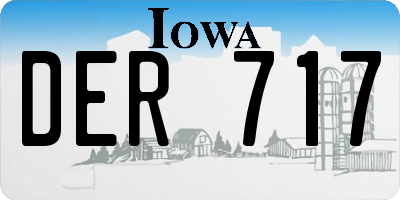 IA license plate DER717