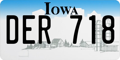IA license plate DER718