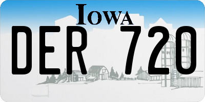 IA license plate DER720