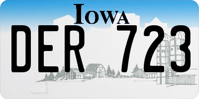 IA license plate DER723