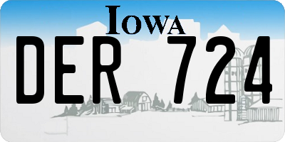 IA license plate DER724