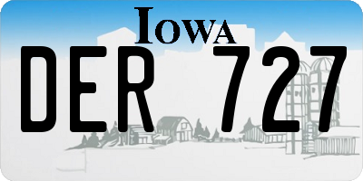 IA license plate DER727
