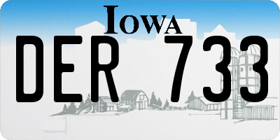 IA license plate DER733