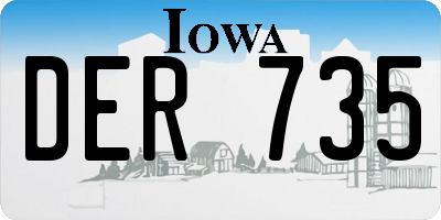 IA license plate DER735