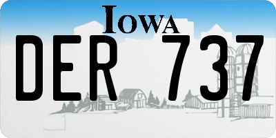 IA license plate DER737