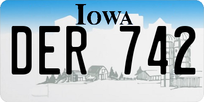 IA license plate DER742